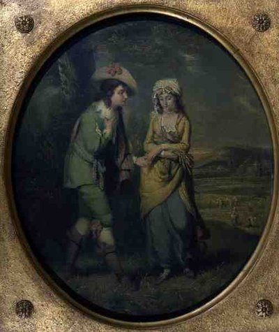 The Courtship」（油彩・キャンバス） 作： Henry (attr) Walton