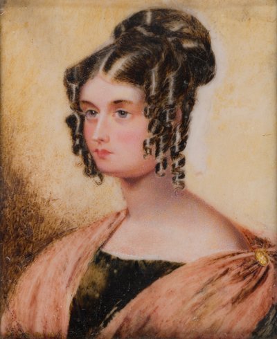 エリザ・キャロライン・チェンバレン、ホンの肖像。 チャールズ・ブリッジマン夫人（1799-1887）、1817-60年頃（象牙に油彩） 作： Henry (circle of) Collen