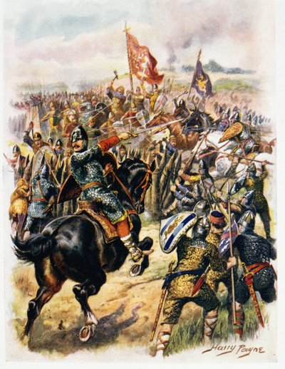 ハロルド（c.1022-66）の最後のスタンド、イラスト：CHワイリー少佐による「イギリス史の栄光の戦い」のイラスト 作： Henry A. Payne