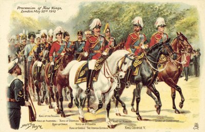 1910年5月20日、9人の王の行列、ロンドン 作： Henry A. Payne