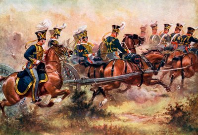 「ロイヤルホース砲兵、c1832」、c1920。 作： Henry A Payne
