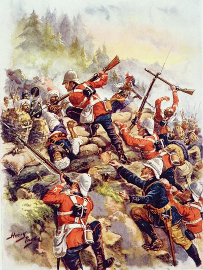 ストームザハイツ、1920年代、ウィリー少佐による「イギリス史の栄光の戦い」のイラスト 作： Henry A. Payne