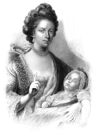 シャーロット女王1744-1818、未来のキングジョージIV 1762-1830、19世紀。 作： Henry Adlard