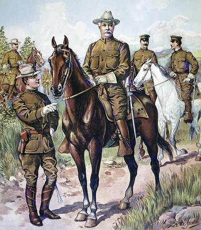 アメリカ陸軍の野戦軍服 1902-07年（カラーリトグラフ） 作： Henry Alexander (after) Ogden