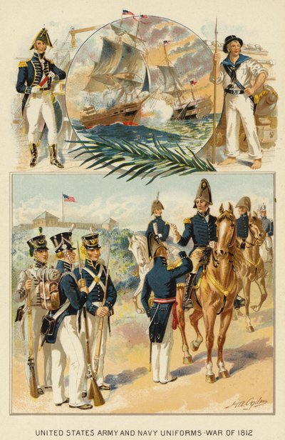 アメリカ陸海軍の制服、1812年戦争（カラーリトグラフ 作： Henry Alexander (after) Ogden