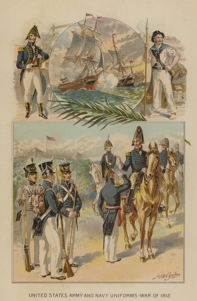 アメリカ陸軍と海軍の制服 - War of 1812（クロモリト 作： Henry Alexander (after) Ogden