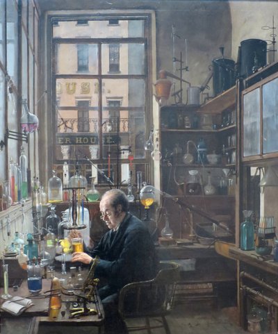 ヘンリー・アレクサンダー作「研究室にて」1885-87年頃 作： Henry Alexander