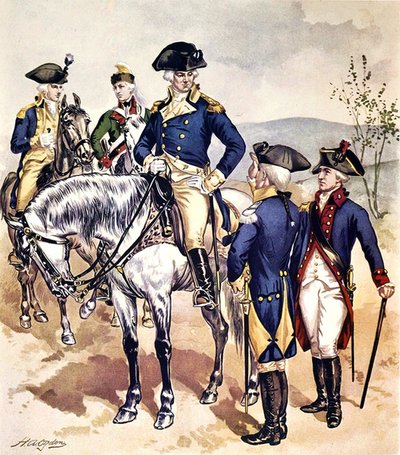 1779-83年のアメリカ軍の制服（水彩・紙） 作： Henry Alexander Ogden