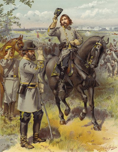 ピケット将軍はゲティスバーグのロングストリート将軍から起訴する命令を受け取った。 1863年7月3日 作： Henry Alexander Ogden