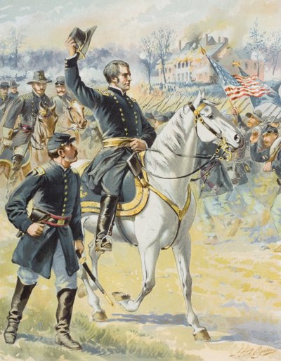1863年5月3日、バージニア州チャンセラービルの戦いでのフッカー少将 作： Henry Alexander Ogden
