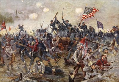 スポツィルヴァニアの戦い、1864年5月8日〜21日（カラーリトグラフ） 作： Henry Alexander Ogden