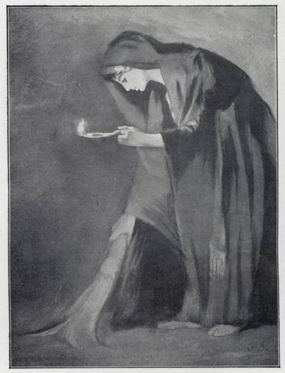 落としたコインを探す東洋人女性（リトグラフ 作： Henry Andrew Harper