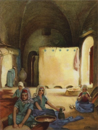 シロアムの農民たちの家（カラーリトグラフ 作： Henry Andrew Harper
