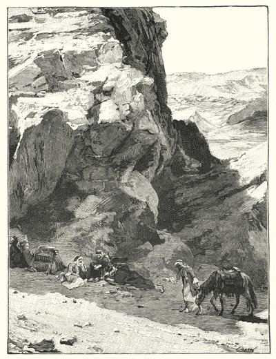 大岩の影、War Sabo付近（リトグラフ 作： Henry Andrew Harper