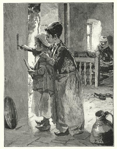 ユダヤ人の家のドアポストに描かれた法令（リトグラフ 作： Henry Andrew Harper