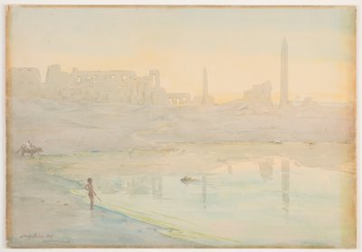 神聖な湖、カルナック、1905年（紙に鉛筆でトイレ） 作： Henry Bacon