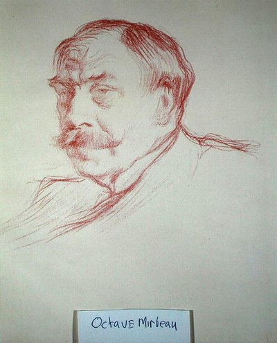 オクターブ・ミラボー（1848-1917）1901年（紙に赤チョーク） 作： Henry Bataille