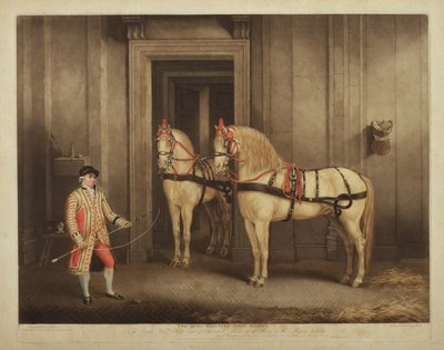 1800年9月1日、ウィリアムウォードによって彫刻された2頭の陛下の国の馬（メゾティント） 作： Henry Bernard Chalon