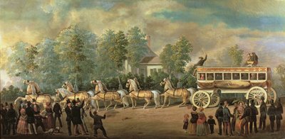 ニッカボッカーラインのコーチ76、ブルックリン、1840-50年頃 作： Henry Boese