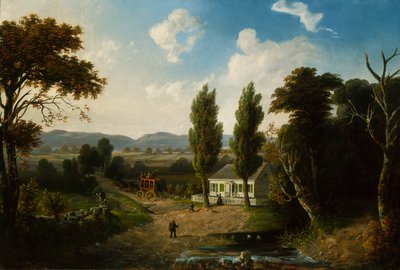 駅馬車のある風景 作： Henry Boese