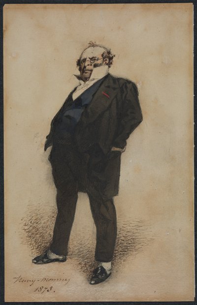 M.プルードホームの役割における自画像、1873年。 作： Henry Bonaventure Monnier