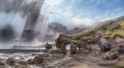 パドストウ、コーンウォールの岩の多い海岸線 作： Henry Bright