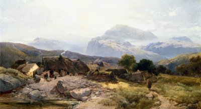 ウェールズの丘で（キャンバスに油彩） 作： Henry Bright