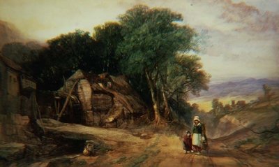 ダートムーアの境界線上で」1840年頃（紙に水彩 作： Henry Bright