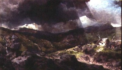 ウェールズの山のシーン 作： Henry Bright