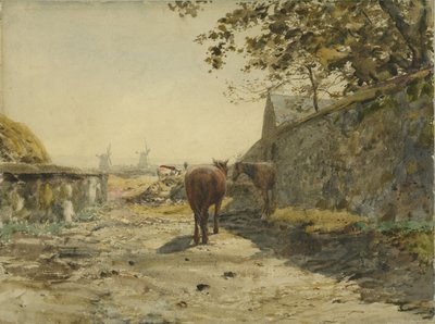 リーズのバラックの壁の眺め、ニューカッスル・アポン・タイン（紙にトイレ、カード） 作： Henry Burdon Richardson