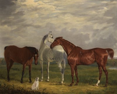 2番目のロードドタビーと彼の犬の3頭の馬、ヴィック、1838年 作： Henry Calvert