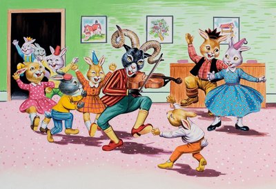 ブレアラビットの家でのパーティー 作： Henry Charles Fox