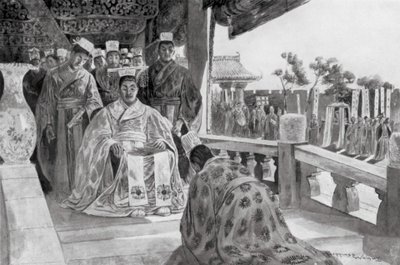 記念品を贈呈する項羽（リトグラフ） 作： Henry Charles Seppings Wright
