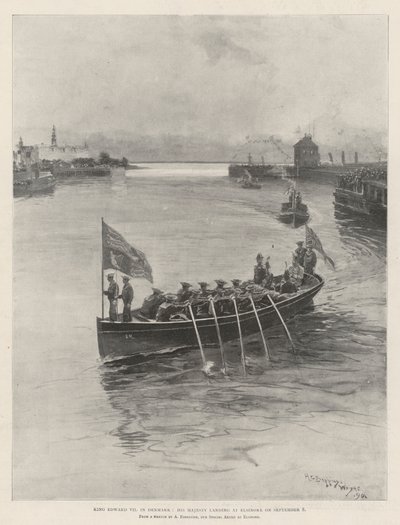 9月8日にエルシノアに上陸したデンマークのエドワード7世王 作： Henry Charles Seppings Wright