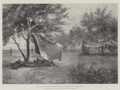 Seaforth Highlandersの前哨基地、モダーリバーでの日中のビバーキング 作： Henry Charles Seppings Wright