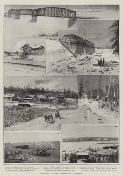 新しいシベリア横断鉄道の情景 作： Henry Charles Seppings Wright