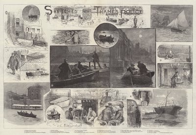 テムズ警察のスケッチ 作： Henry Charles Seppings Wright