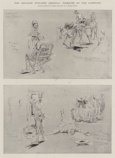 ドンゴラへの前進、キャンペーンのユーモア 作： Henry Charles Seppings Wright