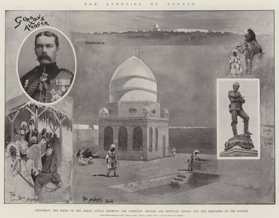 ゴードンの復讐、オムドゥルマン、イギリス軍とエジプト軍の合同部隊とスーダンの教団との間の大戦いの場面 作： Henry Charles Seppings Wright