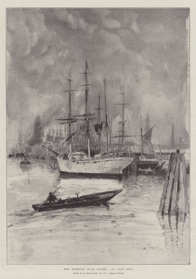 ハンブルクドックストライク、アイドルポート 作： Henry Charles Seppings Wright