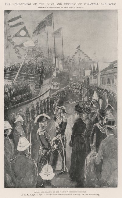 コーンウォールとヨークの公爵と公爵夫人の帰郷 作： Henry Charles Seppings Wright