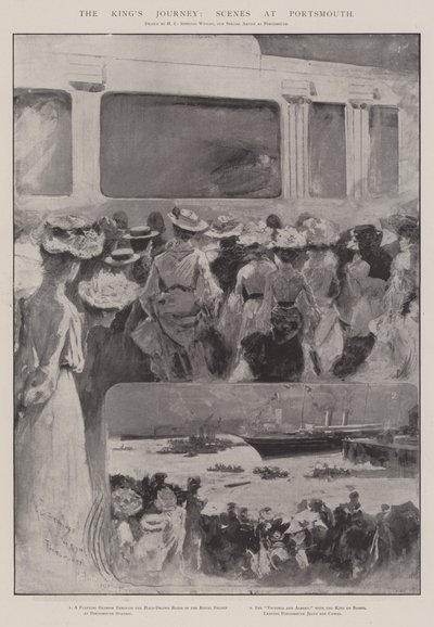 王の旅、ポーツマスでのシーン 作： Henry Charles Seppings Wright