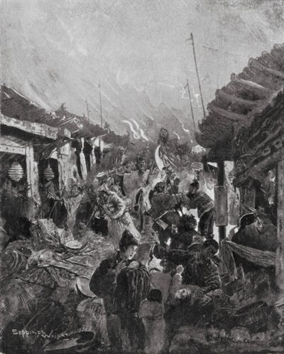 反乱軍李による北京略奪（リトグラフ） 作： Henry Charles Seppings Wright