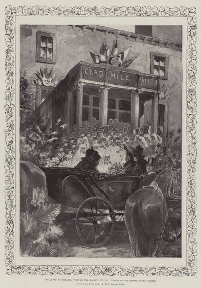 アイルランドの女王、女王陛下の聖心修道院ダブリン訪問 作： Henry Charles Seppings Wright