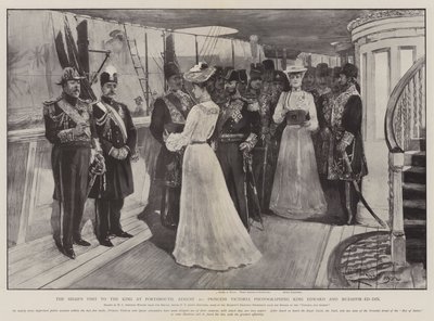 8月20日、ポーツマスのシャーへの訪問、ビクトリア王女、エドワード王とムザフィールエディンの写真 作： Henry Charles Seppings Wright