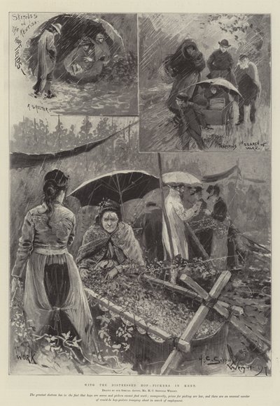 ケントの行き詰まったホップピッカーズと 作： Henry Charles Seppings Wright