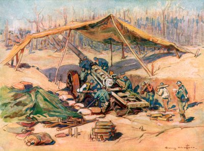 フランスの砲兵陣地、フランス、1918 年、1926 年。 作： Henry Cheffer