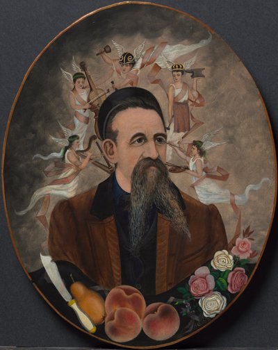 5人のミューズを従えた自画像 1880年頃 （油彩、紙、ボードに貼付） 作： Henry Church