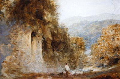 ロマンチックな風景」1849年頃（水彩・紙） 作： Henry Clarence Whaite