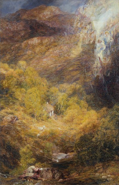 懺悔者のビジョン」。羊飼いの夢」1848年～1912年 作： Henry Clarence Whaite
